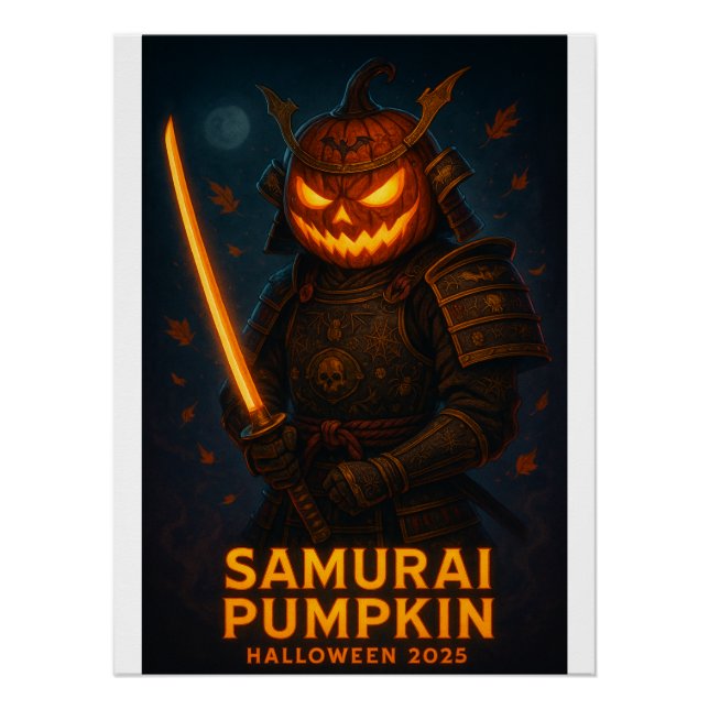 Póster Samurai Pumpkin Halloween 2025 (Frente)