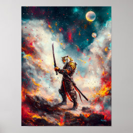 Poster Samurai Tigre Galáctico – Mestre da Lâmina Cósmica