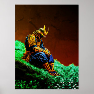 Poster Samurai Warrior em Ouro Armor - Epic Japonês