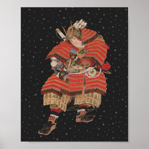 Poster Samurai Warrior Vintage - Arte Japonesa