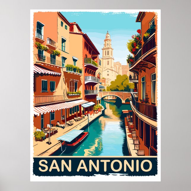 Poster San Antonio, Cidade, Viagem (Frente)