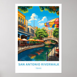 Poster San Antonio Riverwalk Viagem do Texas