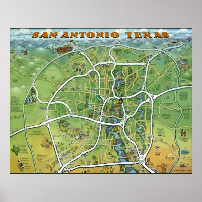Póster San Antonio Texas (Frente)