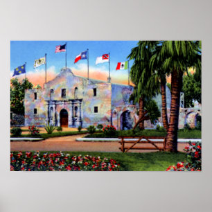 Póster San Antonio Texas Alamo