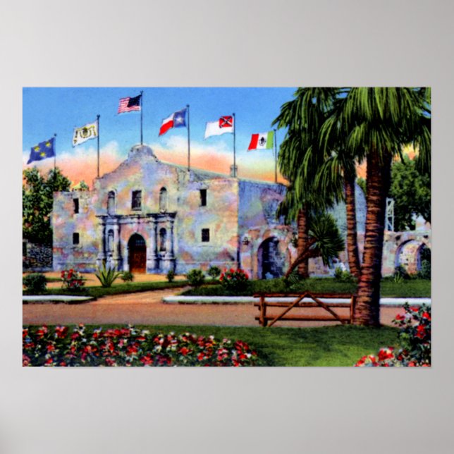 Póster San Antonio Texas Alamo (Frente)