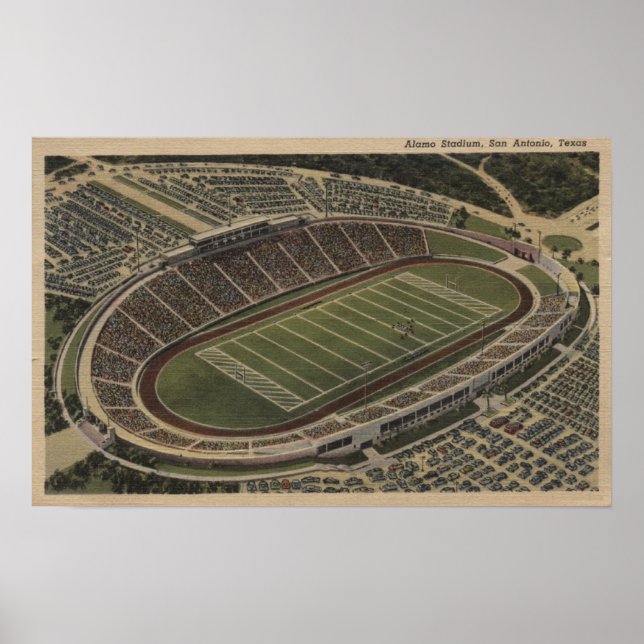 Póster San Antonio, Texas - Vista do Estádio do Alamo (Frente)