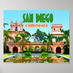 Poster San Diego Balboa Park California Vintage
