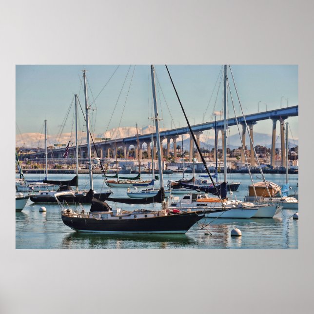 Poster San Diego Bay e Bridge (Frente)