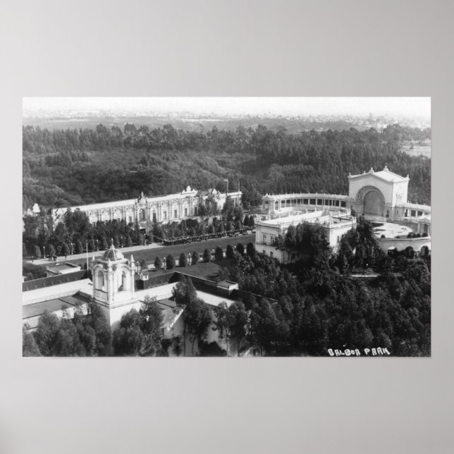 Poster San Diego, CA View da Fotografia do Parque Balboa (Frente)