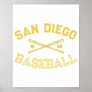 Poster San Diego California Baseball Fan Retro Vi