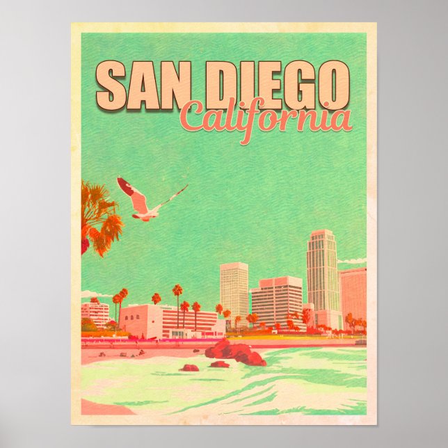 Poster San Diego California Centro Souvenirs nos anos 50 (Frente)