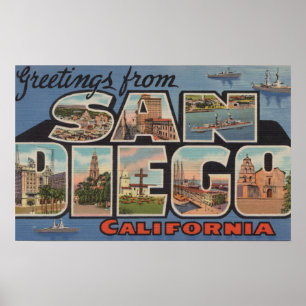 Póster San Diego, Califórnia - grandes cenas 2 da letra