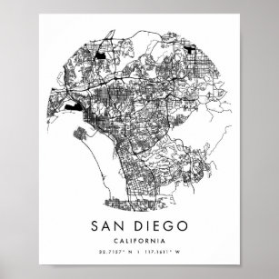 Poster San Diego California Minimal Modern Circle Street 
