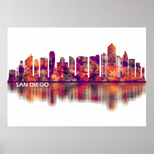 Poster San Diego California Skyline