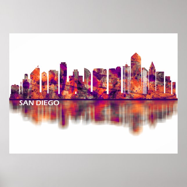 Poster San Diego California Skyline (Frente)