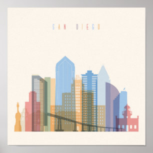 Póster San Diego City Skyline