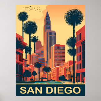 Poster San Diego, City Streets, Viagem