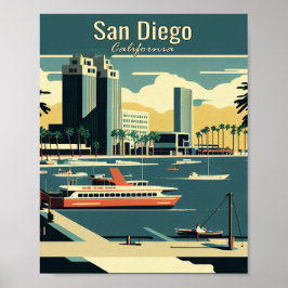 Poster San Diego Minimalista Viagens vintage de Arte