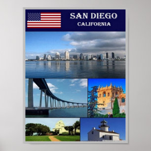 Poster San Diego - Mosaico - Estados Unidos -