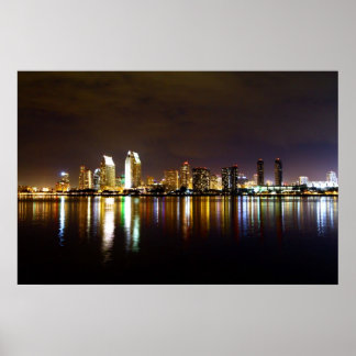 Poster San Diego Night Skyline