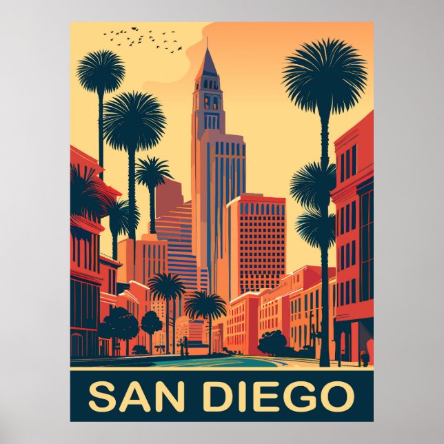 Poster San Diego, Ruas da Cidade, Viagem (Frente)