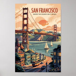 Poster San Francisco California Skyline Viagem Art Retro