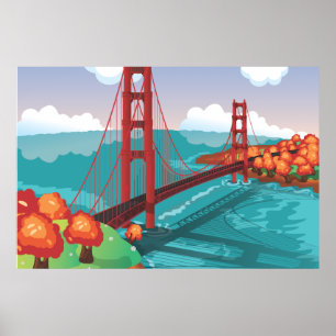 Póster San Francisco golden gate bridge