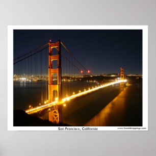Póster San Francisco golden gate bridge na noite
