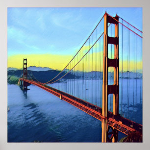 Poster San Francisco - OURO GATE - Ponte