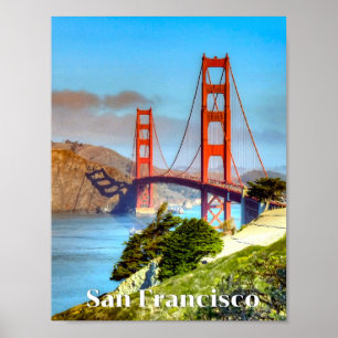 Poster San Francisco, Ponte Golden Gate, Cartaz de Viagem