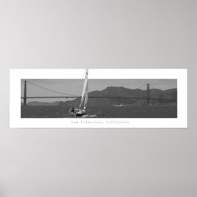 Póster San Francisco - Ponte Ouro de Portão com veleiro (Frente)
