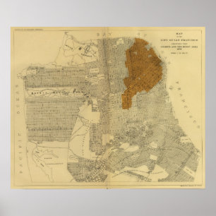 Póster San Francisco queimou a área, 1906