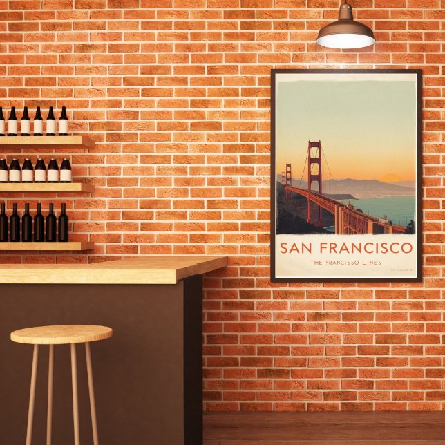 Poster San Francisco Retro Golden Gate Bridge  (Criador carregado)
