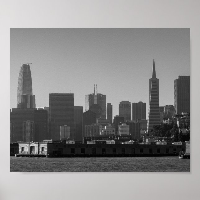 Poster San Francisco Skyline Monocromo - Foto Cityscape (Frente)