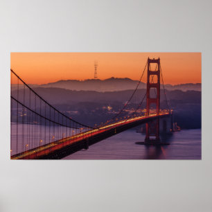 Poster San Francisco Skyline   SF Gloden Gate Bridge