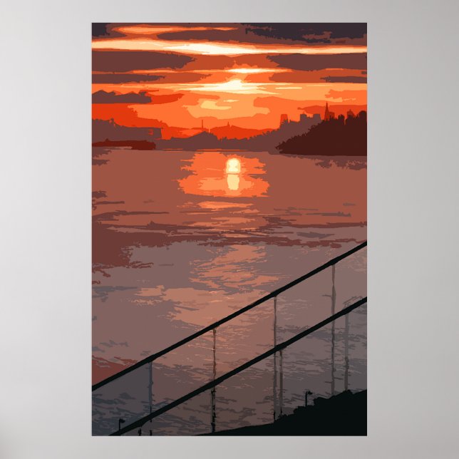 Poster San Francisco Sunrise Retro (Frente)