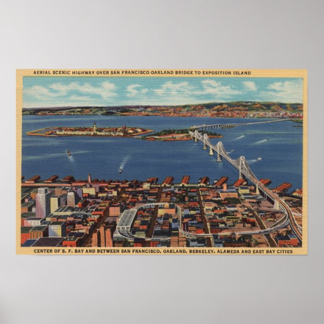 Póster San Francisco, Vista aérea da ponte S. F. (Frente)