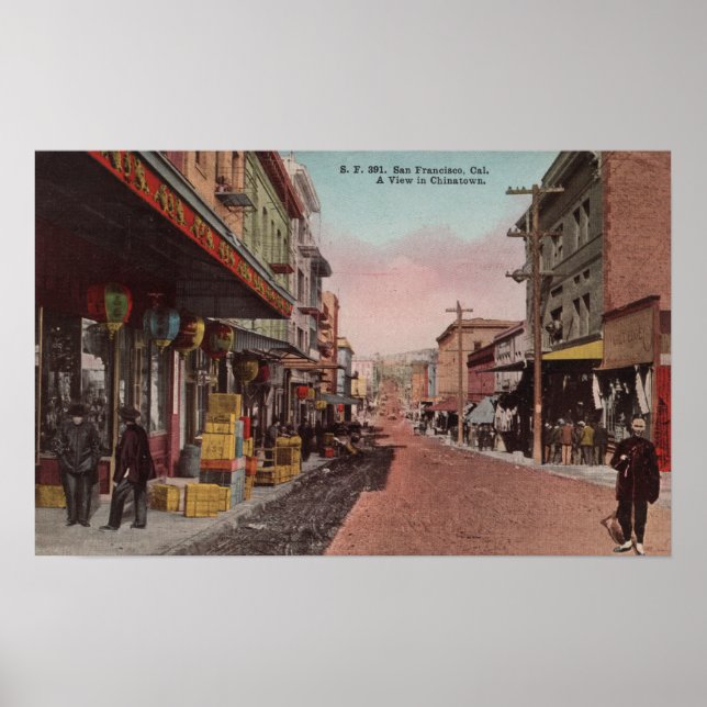 Poster San Francisco, Vista de Estrada CADirt da Chinatow (Frente)