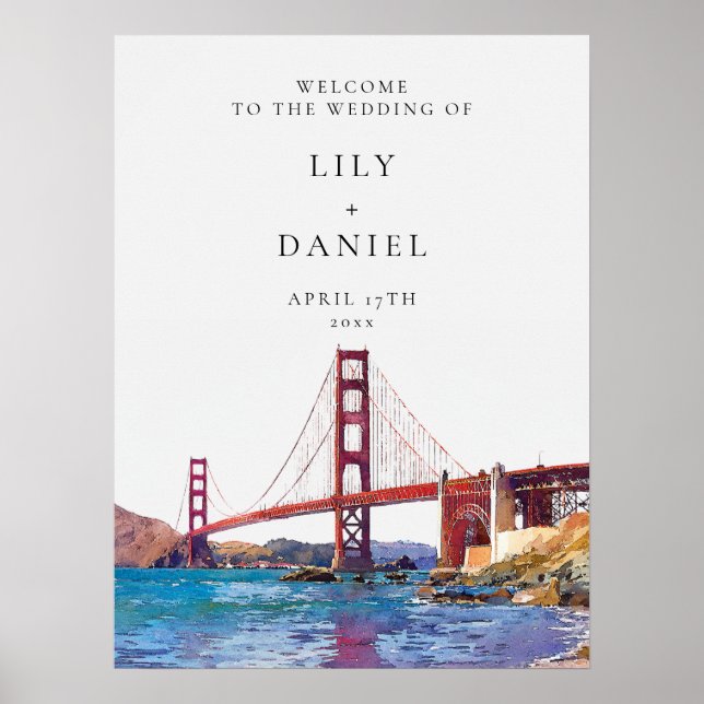 Poster San Francisco Wedding Welcome Sign (Frente)