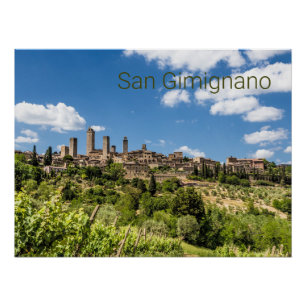 Póster San Gimignano Toscânia Itália Panorama Souvenir