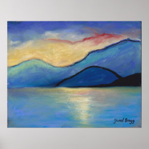 Poster San Juan Island Twilight em Pastéis