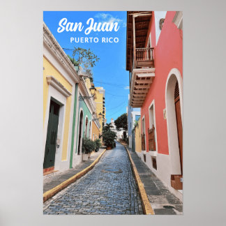 Poster San Juan Puerto Rico Island Colorful Viagem Photo