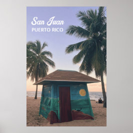 Poster San Juan Puerto Rico Tropical Beach Sunset Photo