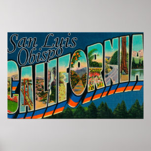 Póster San Luis Obispo, Califórnia - grande cena da letr