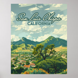 Poster San Luis Obispo SLO Retro Costa Central da Califór