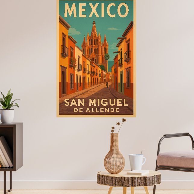 Poster San Miguel de Allende México Antigo (Sala de Estar 3)