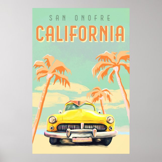 Poster San Onofre, Viagem Legal do Retro da Califórnia (Frente)