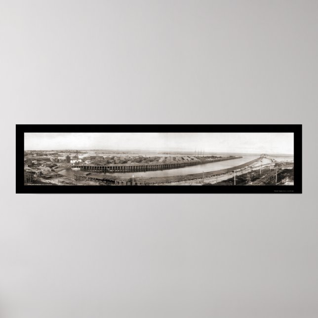 Póster San Pedro CA Lumber Co Foto 1909 (Frente)