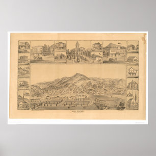 Póster San Rafael, mapa panorâmico do CA (1576A)
