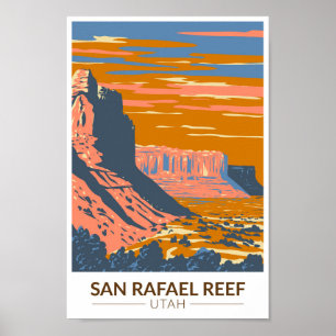 Poster San Rafael Reef Utah Viagem Art Vintage